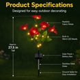thumbnail image 3 of Rirool Solar Orchid Flower Garden Stake Lights, 7 Heads Warm White Solar Lights Outdoor Waterproof, Decorative Lights for Yard Lawn Patio Pathway, Red 2 Pack, 3 of 8