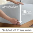 thumbnail image 2 of 100% Microfiber Double Brushed Sheet Set - Extra-Soft, Breathable & Wrinkle-Free - 15" Deep Pockets, 54" x 80" - Ideal for Extra Long Full Beds - 4PC Set (Full XL, Light Grey), 2 of 7