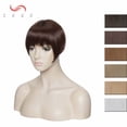thumbnail image 2 of SEGO Clip in Bangs Hair Extensions with Temples Thick Synthetic Hair Clip in Forhead Topper for Women with Short Blunt Cut Full Fringe Small Toupee Hairpiece for Hair Loss Thinning Hair, 2 of 6