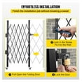 thumbnail image 6 of Folding Security Gate 48" x 66", Steel Accordion Door Gate, Rolling Barricade Gate, Single Folding Security Barrier with Padlock for Entryway, 6 of 6