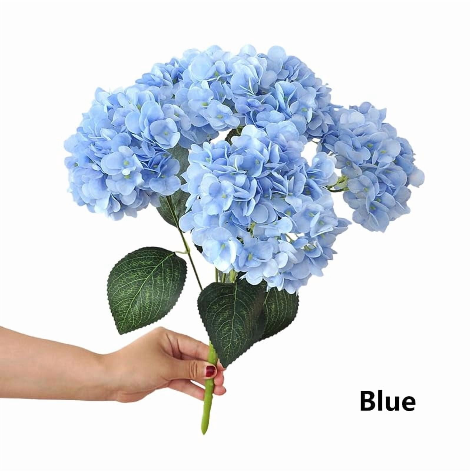 Upgraded 5-Head Full Bloom Artificial Hydrangea Flowers, 17.7" Lush & Full Faux Hydrangeas, UV-Resistant Waterproof Indoor & Outdoor Flowers for Porch, Yard, Garden & Home Decor