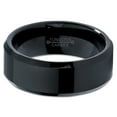 thumbnail image 3 of Charming Jewelers Tungsten Wedding Band Ring 8mm for Men Women Comfort Fit Black Beveled Edge Polished Lifetime Guarantee, 3 of 5