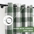 thumbnail image 3 of DriftAway Buffalo Plaid Check Curtains Woven Plaid Pattern Lined Blackout Thermal Insulated Window Curtain Grommet 2 Layers 2 Panels 52 Inch by 90 Inch Loden Green, 3 of 8