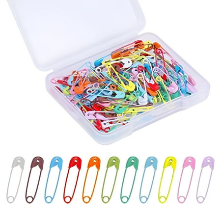 VANIDO 120 Pcs 19mm Safety Pins Mini Safety Pins Metal Safety Pins for Art Craft Sewing Jewelry Making (Colored)