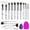 Off-White, variant on Bestope 16-Piece Makeup Brush Set for Valentine's Day, Synthetic Fibers, White