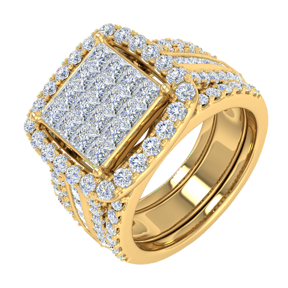2.6 Carat Diamond Engagement Ring Band in 14K Yellow Gold