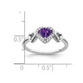 thumbnail image 4 of 2/5 Carat (ctw) Amethyst Heart Promise Ring in 14K White Gold, 4 of 4