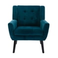 thumbnail image 3 of Gzxs Modern Single Sofa Chair Accent Armchair Ergonomics Upholstered Bedroom Chair, Teal, 3 of 10
