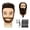 Brown B, variant on LAJOLLIA Barber Mannequin Head, 8" Male Mannequin Head 100% Real Human Hair With Beard, Professional Training Doll Manikin Head for Practicing Hair Cutting and Styling, Black