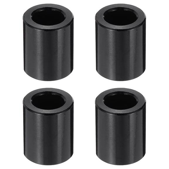 Uxcell 4pcs M6 Aluminium Spacers, 1/4" ID x 3/8" OD Round Standoff Spacer, Unthreaded Metal Spacers for 1/4" M6 Screws Bolts, Black 1/2" Length