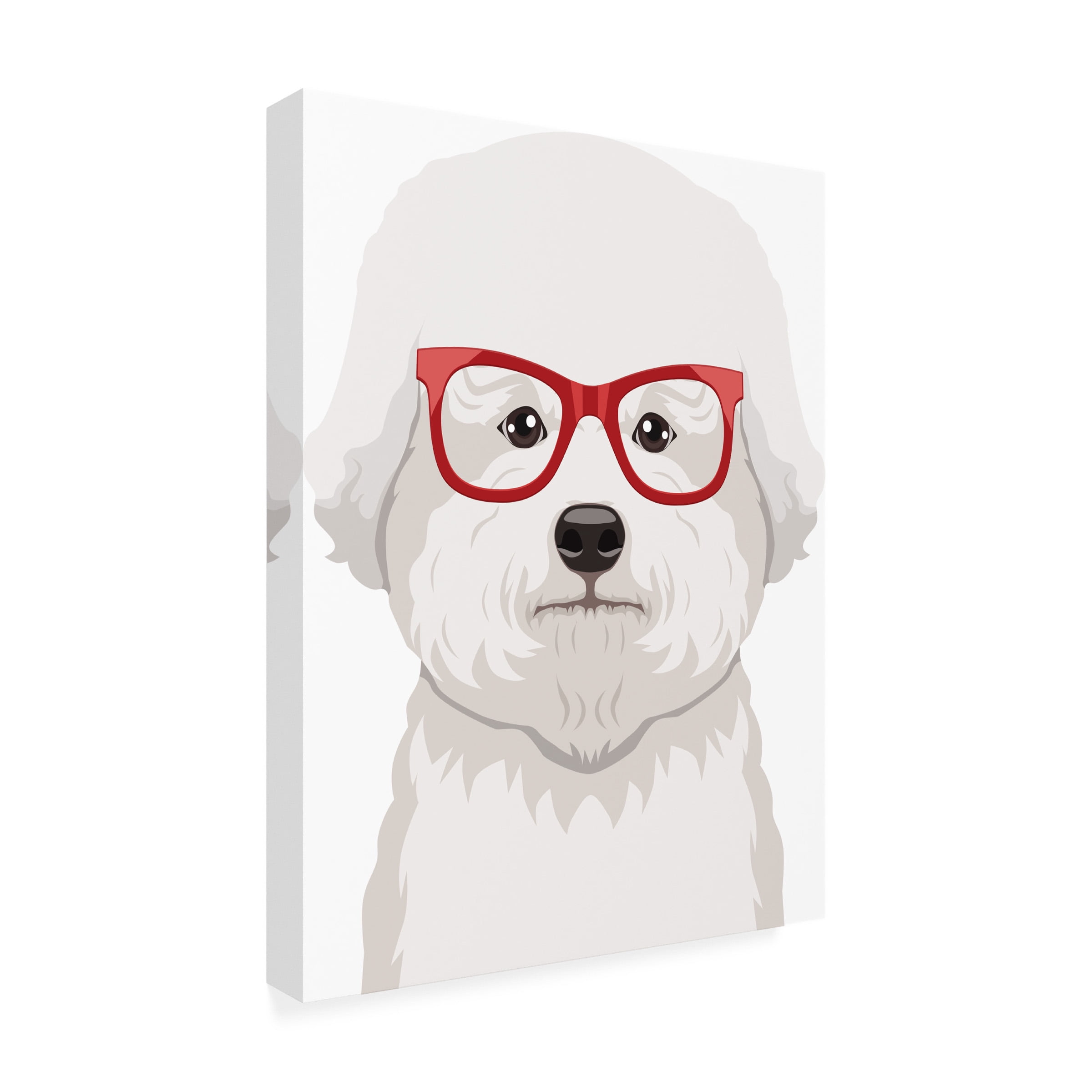Furbaby Affiliates 'Bichon Wearing Hipster Glasses' Canvas Art
