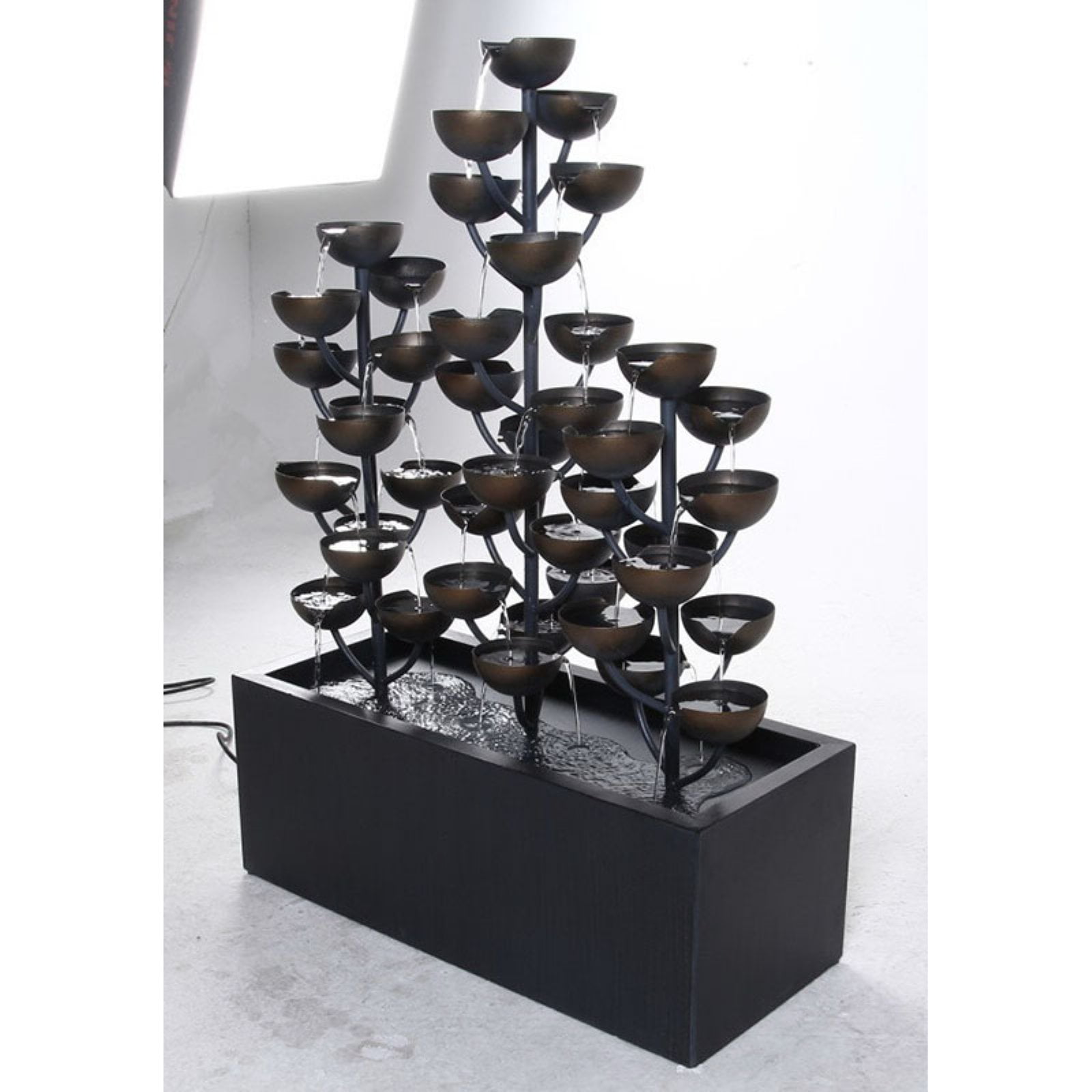 MULTI LEVEL ZINC METAL TRISTACKED CUPS FOUNTAIN
