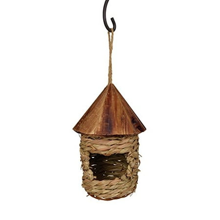 - Songbird Essentials SE10345 Small Hanging Grass Twine House with Roof