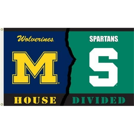 Bsi Products Michigan - Michigan St. - 3 x 5 ft. Flag With Grommets - Rivalry House Divided