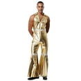 thumbnail image 5 of Sxiwei Retro 70s Jumpsuit for Men Sequins Shiny Bell Bottom Disco Costume Halloween Jazz Rompers Gold 3XL, 5 of 7