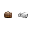 thumbnail image 1 of Conjunto de organizador de joyas de madera vintage y cesta decorativa para colgar en la pared, ideal para anillos, bisutería, baño, cocina y sala de e, 1 of 8