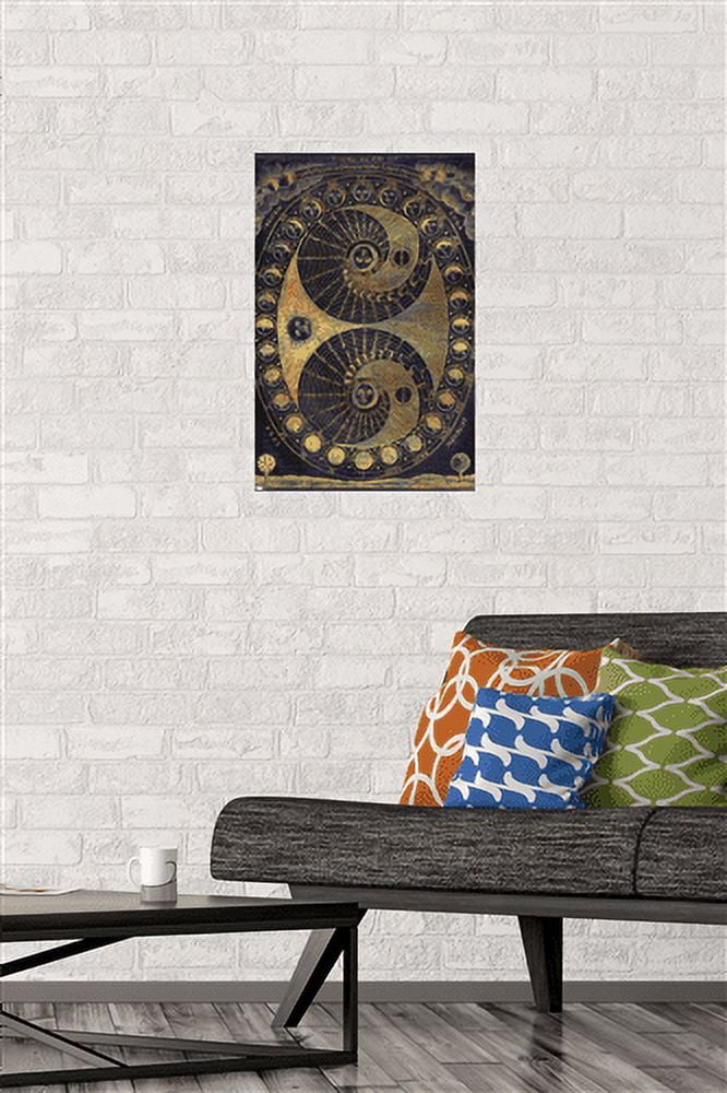 Tina Lavoie - Golden Elements Of The Moon Astronomy Chart Wall Poster, 14.725" x 22.375"