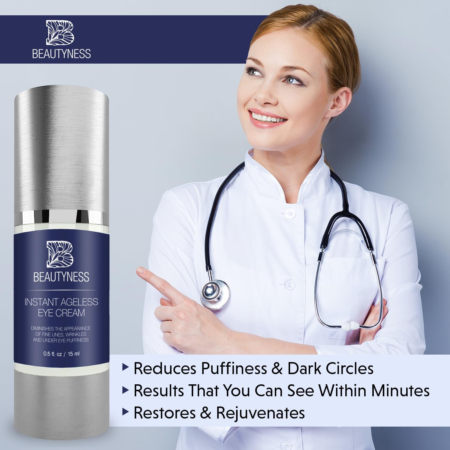 Instant Ageless Eye Cream Anti Wrinkle Cream, Removes Under Eye Puffiness, Bags, Expression Lines, & Dark Circles. Powerfully Tighen & Lifts Sagging Skin. Disappears Before Your Eyes In Minutes.