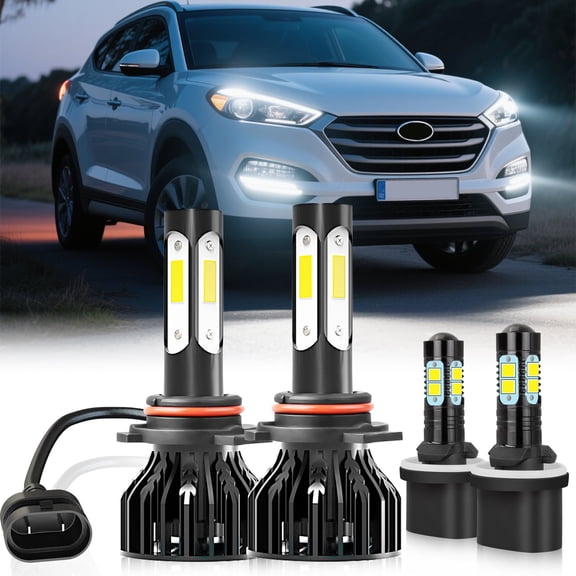 For Hyundai Tucson 2014 2015 Headlights 9012 High/Low Beam  880 Fog light Bulbs 4pc