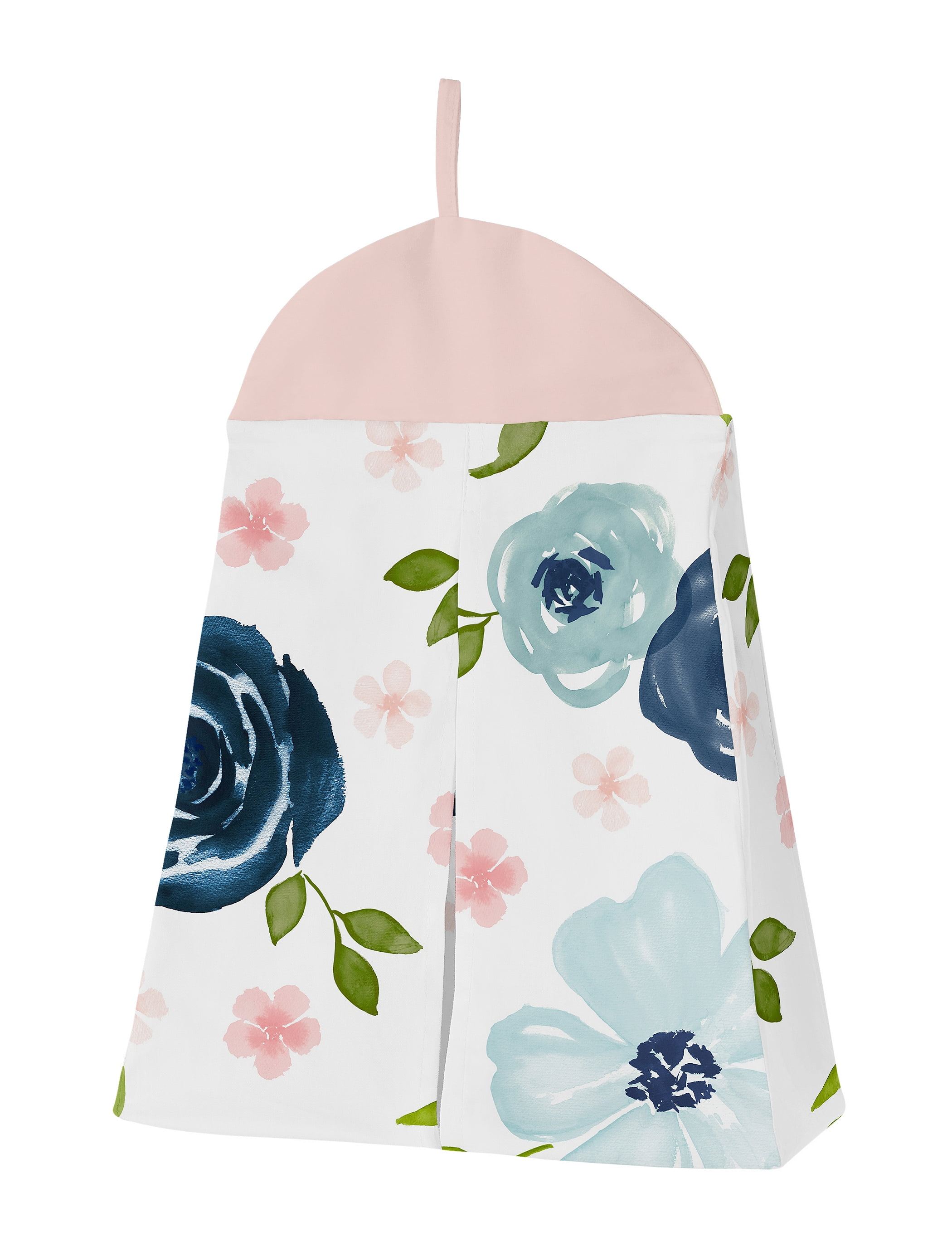 Sweet Jojo Designs 6 Piece Crib Bedding + BreathableBaby Breathable Mesh Liner Watercolor Floral Navy Blue And Pink Girl