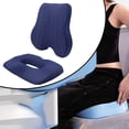 thumbnail image 1 of Cojín de espalda y asiento, cojín de silla de oficina, cojín de cóccix, almohadilla de almohada de soporte de respaldo espeso de respaldo de respaldo Azul, 1 of 8
