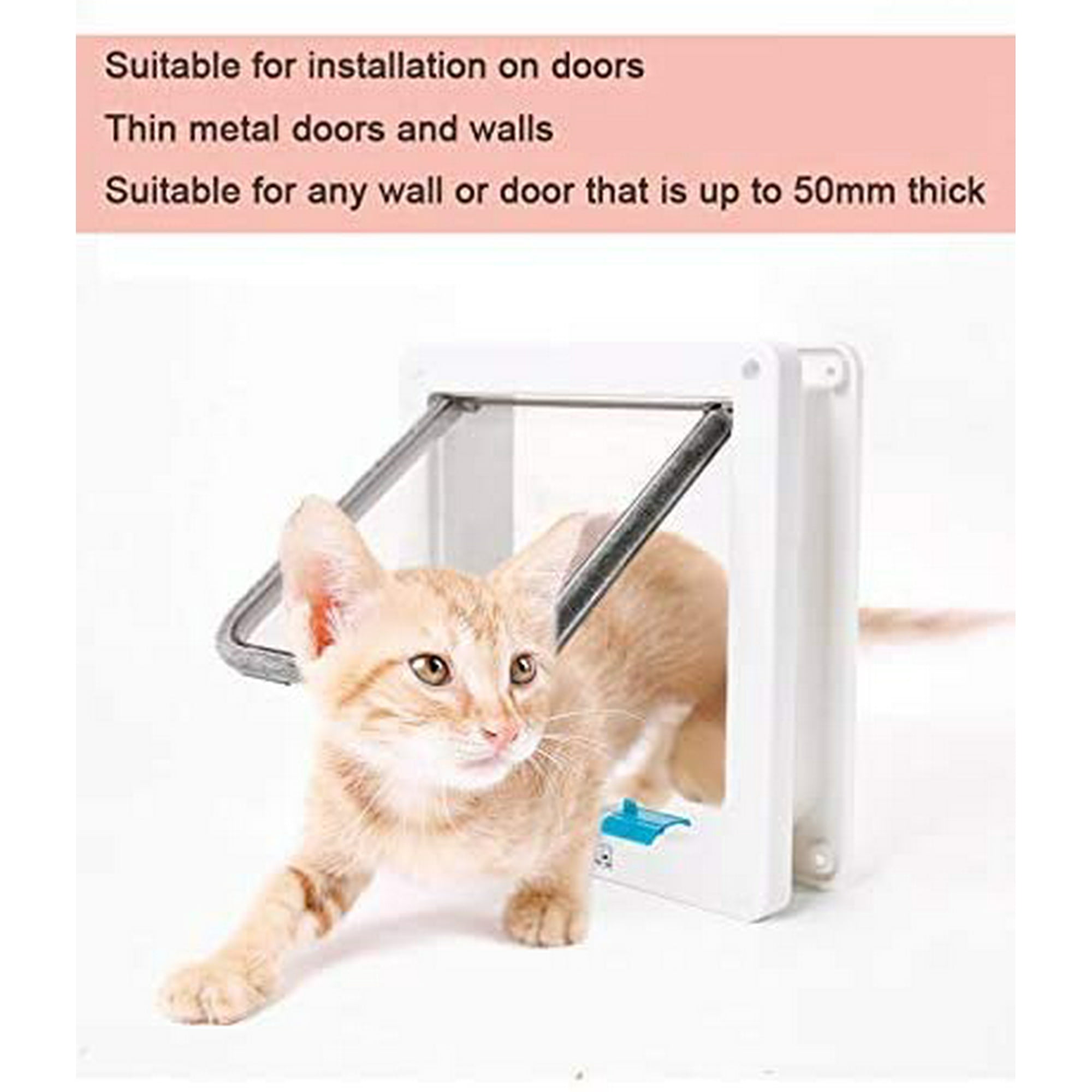 Large Cat Door for Pets (Outer Size x inch) Way Locking