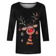 thumbnail image 4 of XIAOCHA Womens T-Shirts Reindeer And Christmas Ornament Print Crew Neck Pullover Tees Shirt Long Sleeves Loose Fit Tees Christmas Holiday Wear, 4 of 4