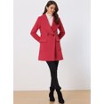 thumbnail image 2 of Abrigo De Solapa Con Cinturón De Invierno Con Bolsillos Cuello Chal Para Mujeres Rojo L, 2 of 6