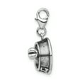 thumbnail image 2 of Amore La Vita  Sterling Silver Rhodium-plated Polished 3-D Dog Bowl and Bone Charm with Fancy Lobster Clasp, 2 of 3