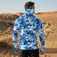 thumbnail image 6 of LTTVQM Mens Hoodies with Face Mask UPF 50+ Sun Protection Camo Long Sleeve Shirts Rash Guard Breathable Running Workout T Shirts Blue L, 6 of 10