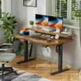 thumbnail image 3 of Homall 55" Wide Home Office Electric Height Adjustable Standing Desk Lifting Range 28~46" Computer Desk with Monitor Stand,Brown, 3 of 7