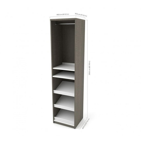 Organisateur de garde-robe 20L Cielo de Bestar, gris écorce et blanc