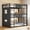 Black, variant on Metal Triple Bunk Bed, Twin Over Twin Over Twin Bunkbeds with 6 Storage Drawers,Bunk Bed with Clothes Rod,DIY Mesh Grid,Top Shelf,LED Light,2 Side Pockets,2 Separate Ladders,Safety Guardrail