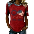 thumbnail image 3 of Youpwaven Women's USA 250th Anniversary T-Shirt, Patriotic Infinity American Flag Graphic Top, 1776-2026 Independence Day Round Neck Tee, 250 Years Celebration Shirt, 3 of 5