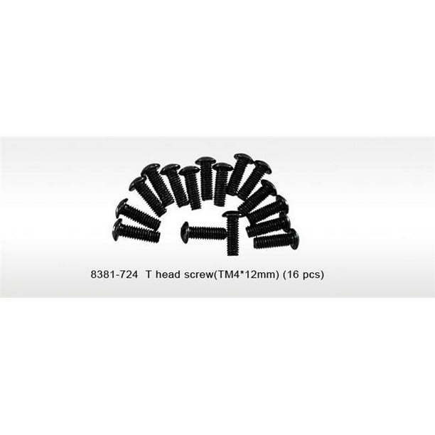 DHK Hobby DHK8381-724 4 x 12 mm T Tête Hexagonale Vis&44; 16 Pièces