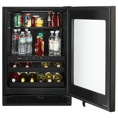 Whirlpool - 14-Bottle Dual Zone Wine Refrigerator - Black Stainless Steel