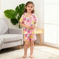 thumbnail image 2 of oqasdz Girls Pajamas Short Sleeve Shirt and Shorts Breathable 2 Piece Outfit Loungewear for Toddler and Kids Comfort Soft Pajama Set, 2 of 7