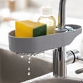 thumbnail image 3 of Faucet Sponge Holder, Hollow Bottom Designed Quickly Drain Water, Keep Sponges Soap Dish Cloths Brushes Sink Drain Rack (Blue), 3 of 4
