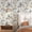 Colorful2, variant on Blue Watercolor Leaves Wallpaper.Boho Coastal Style.Suitable for interior walls or cupboards.Classic serene aesthetic decor patterns peel and stick wallpaper.