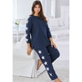 thumbnail image 5 of Dreams & Co. Plus Size Side Print Pajama Set, 5 of 6