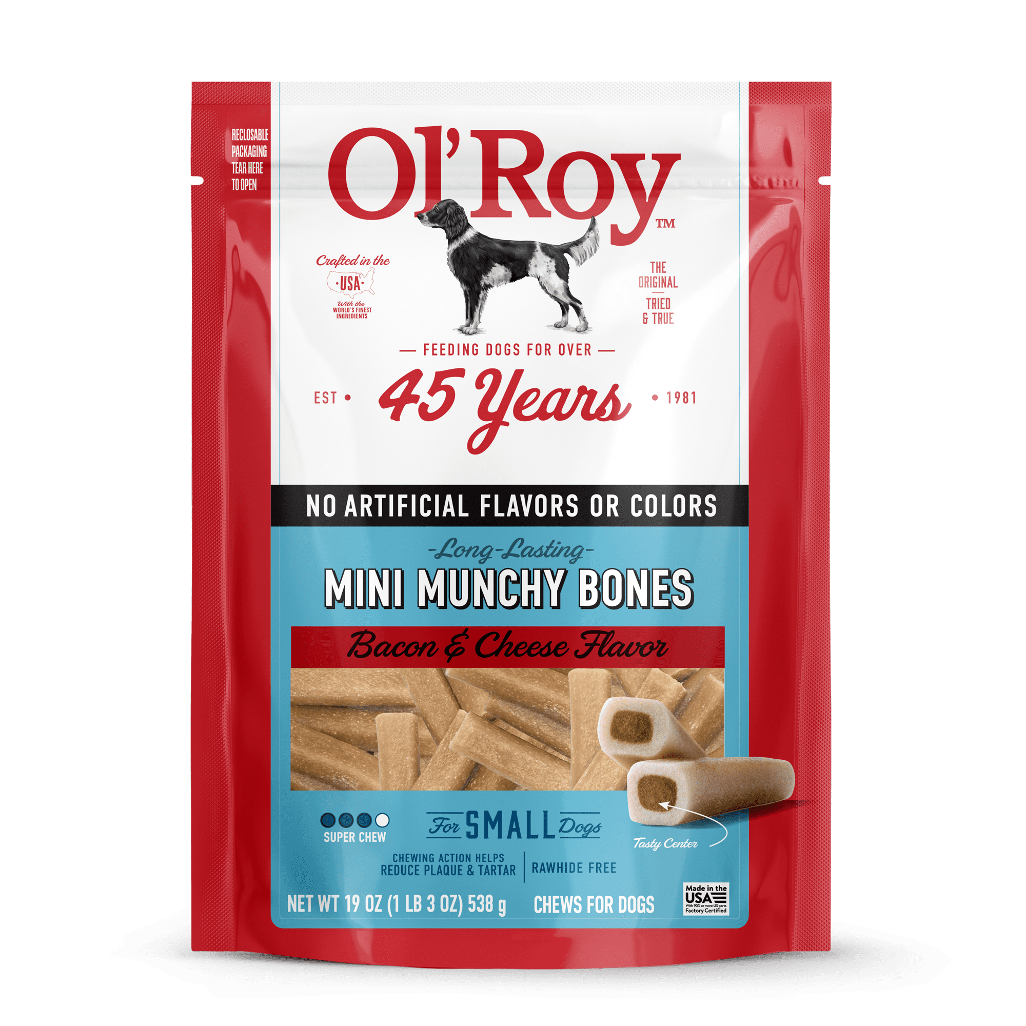 (6 pack) Ol' Roy Mini Munchy Bone Dog Treats, Bacon and Cheese Flavor, 19 oz