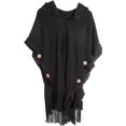 thumbnail image 1 of LinYooLi Wrap Shawl Poncho Cape for Women Oversized Solid Color Hooded Pashmina with Tassels Cold Weather, 1 of 5