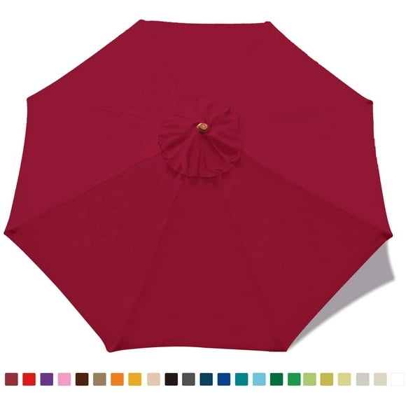 MASTERCANOPY 9ft Patio Umbrella Replacement Canopy Market Table Umbrella Canopy with 8 Ribs(9ft,Burgundy)