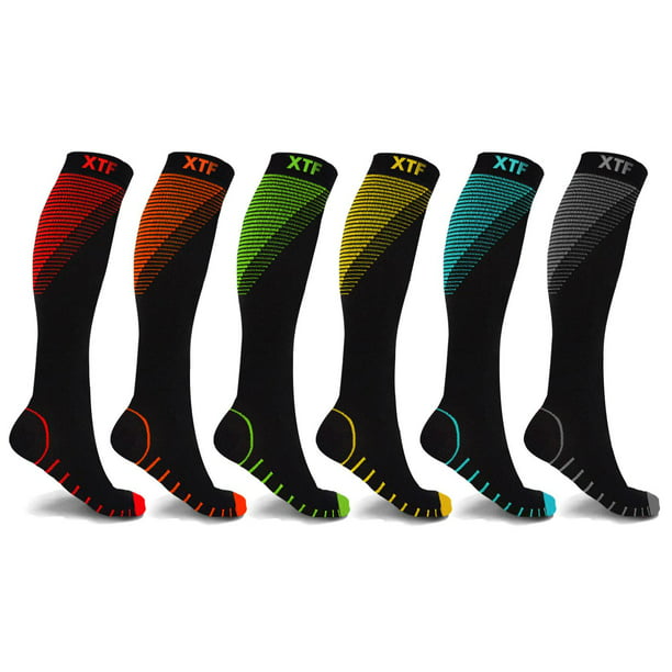 Extreme Fit Athletic Knee High Compression Socks, 6 Pack - Made for ...