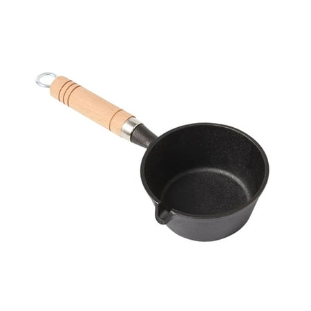 

Pan Small Omelette Pan Cooking Pan Double Sided Pouring Spout Design Black for Camping Indoor and Outdoor Cooking 13x5cm