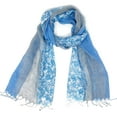 thumbnail image 3 of Brisas Triple Toned Gradation Printed French Linen Scarf Wrap for Women, 3 of 5
