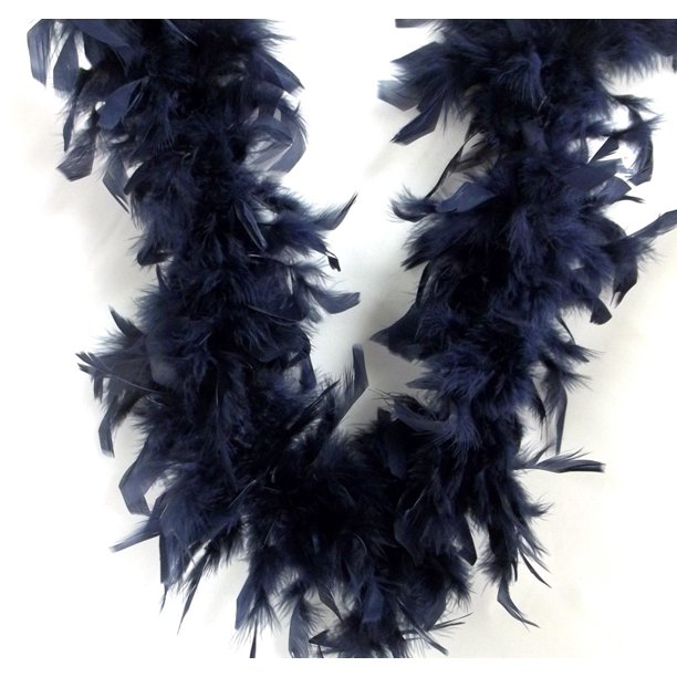 Navy Blue Chandelle Feather Boa 72" 6Ft 6 Ft Masquerade Costume