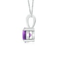 thumbnail image 2 of Angara Collier en Améthyste Naturelle - Pendentif Solitaire Rond en Améthyste avec Broches en Platine pour Femmes, 2 of 9