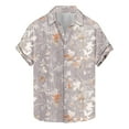 thumbnail image 3 of JURANMO Men's Hawaiian Short Sleeve Button Down Shirt Summer Tropical Flower Parrot Print Beach Aloha Party Wear Shirt Lightening Sale Purple L, 3 of 6