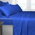 thumbnail image 3 of 6 Piece Sheet has Zipper Sheet Set, Twin Size 15 Inch Deep Pocket, 800 TC, Stripe Royal Blue Color., 3 of 9
